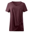 thumbnail image 3 of yillto Womens Tops Short Sleeve V Neck Shirts Loose Casual Blouses Summer Criss Cross Tees Clothes, 3 of 5