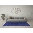 thumbnail image 3 of Ahgly Company Machine Washable Indoor Round Abstract Blue Modern Area Rugs, 5' Round, 3 of 4