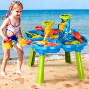 Dinosaur Planet Sand Water Table for Toddlers, 4 in 1 Sand Table and Water Play Table, Kids Table Activity Sensory Play Table Beach Sand Water Sand Toy for Outdoor Backyard for Toddlers Age 2-4 Gift