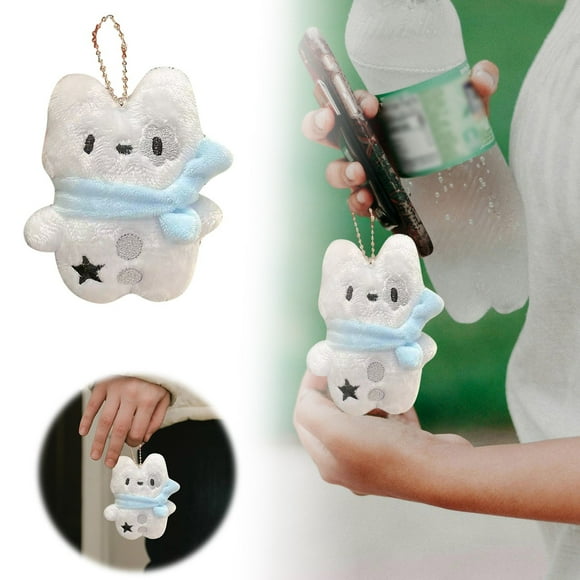 Adorable llavero de peluche Westie con bufanda y mochila, premio de máquina expendedora