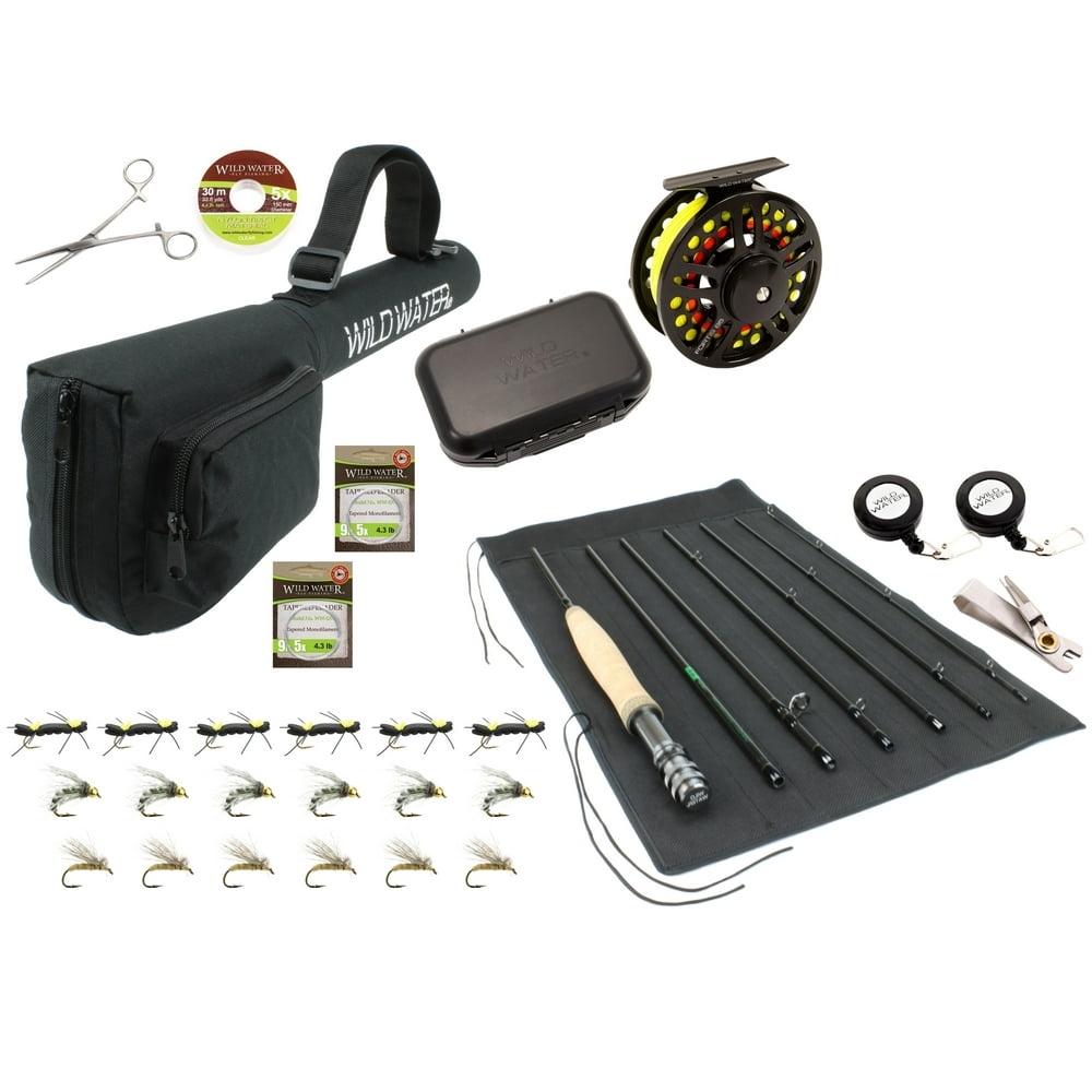 Wild Water Fly Fishing, 9 Foot, 5 Weight, 7 Piece Pack Rod and CNC Reel