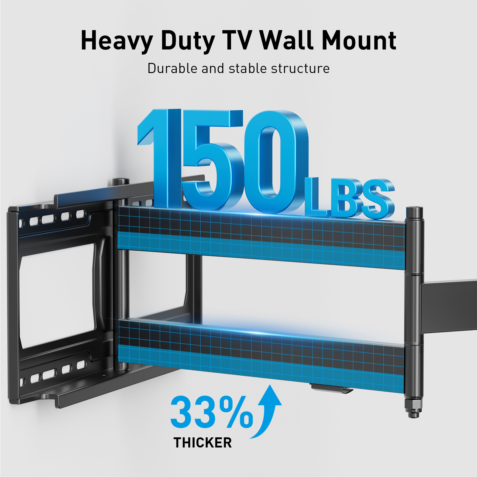 MountFTV Full Motion Long Arm TV Mount 42-90 Inch, 150 lbs photo 3