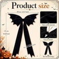 thumbnail image 4 of Clearance Black Bat Bow, Gothic Large Velvet Ribbon Bow for Fall Porch Wreath Fence Wall, 1 Pack, 4 of 11