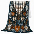 thumbnail image 2 of Mom Love Message Postal Hearts And Floral Collage Warm Scrapbook Style Moms Sentimental Scrapbook Collage Warm Flannel Blanket, Mother's Day Gift for Bedroom and Living Room Home Decor, 2 of 9