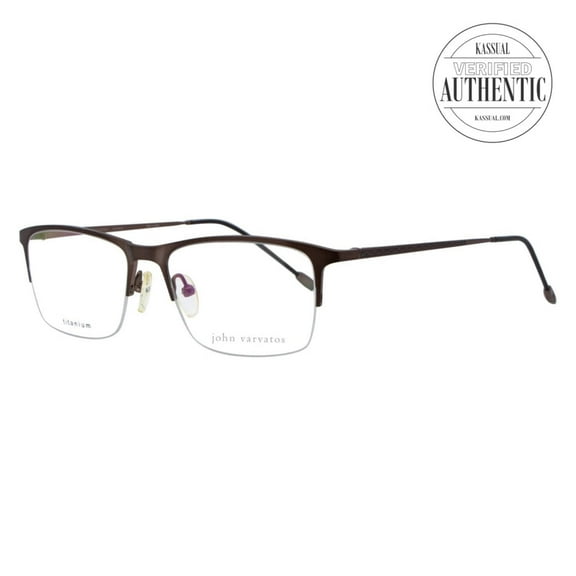 John Varvatos Rectangular Eyeglasses V154 Brown 54mm 154