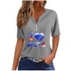 thumbnail image 2 of Fiudx Ropa de Mujer Blusa de Manga Corta Estampada a La Moda para Mujer, Blusas Informales con Cuello En V, 2 of 4