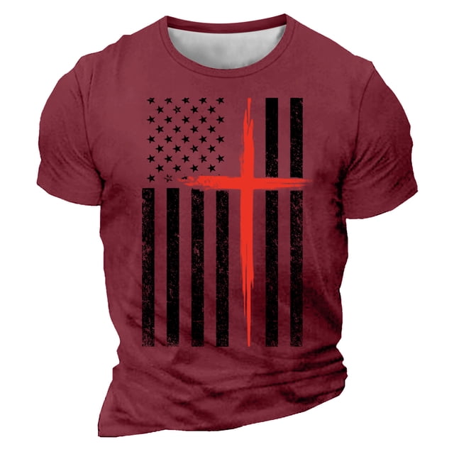Chemises à Manches Longues pour Hommes Imprimé Décontracté Col Rond T-Shirt à Manches Courtes, Chemises à Manches Longues pour Hommes Coton