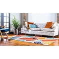 thumbnail image 5 of Unique Loom Positano Collection Tapis Moderne Abstrait Océan, 5' 0 x 8' 0, Rouille Rouge/beige, 5 of 5