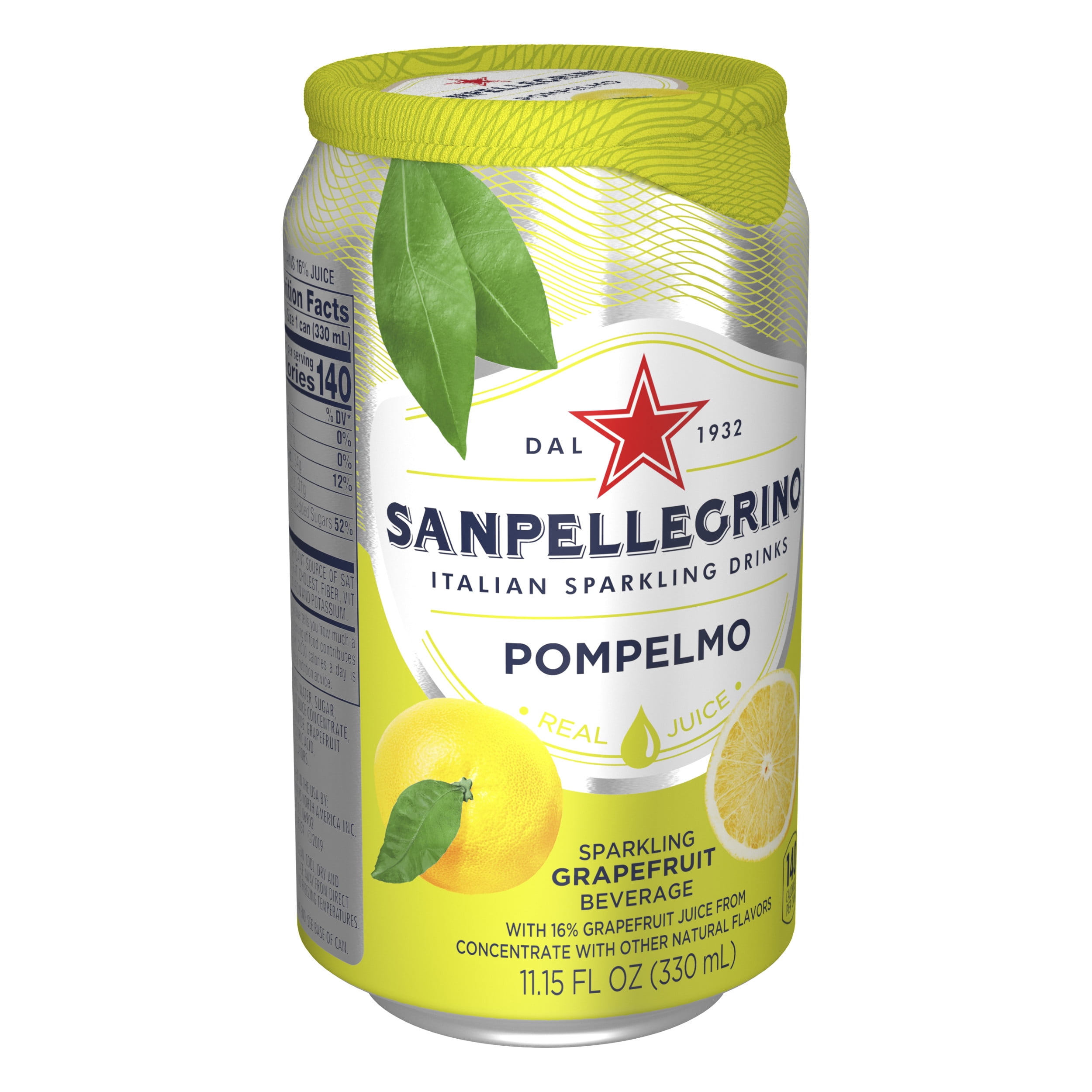 Sanpellegrino Grapefruit Italian Sparkling Drinks, 11.15 fl oz. Can