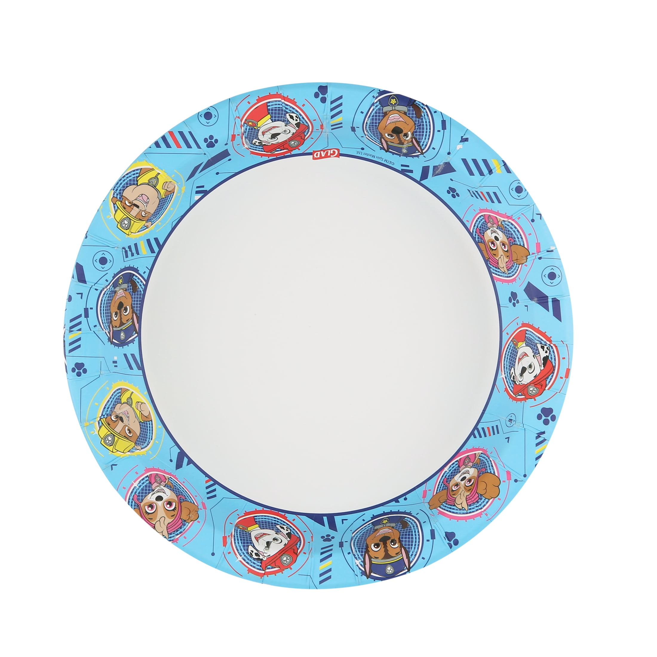 Glad for Kids Paw Patrol 8.5 Inch Round Paper Plates 20 Count