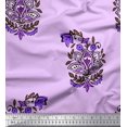 thumbnail image 1 of Soimoi Polyester Crepe Fabric Leaves & Floral Block Decor Fabric Printed Yard 42 Inch Wide, 1 of 3