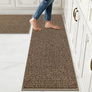 Kitchen Rugs And Mats 2non-slip 17 x30 +17 x60 Taupe