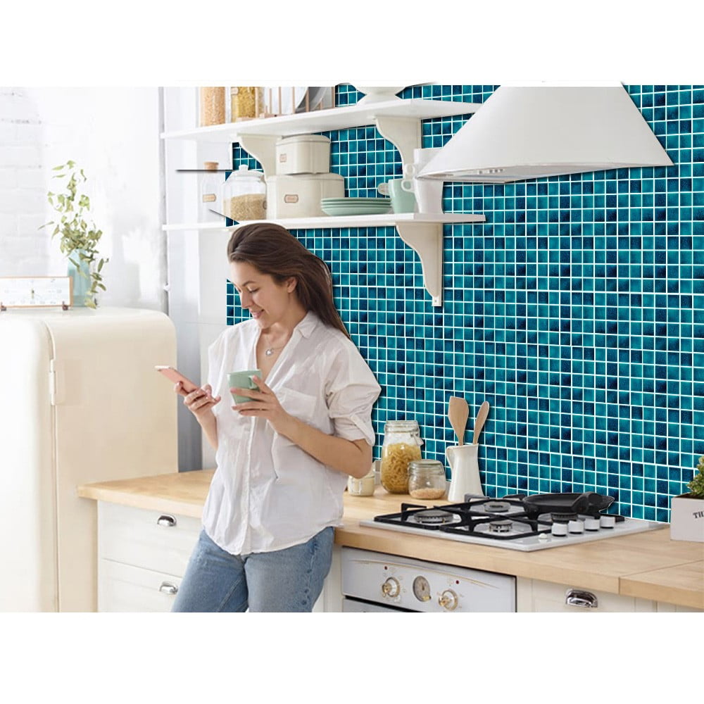 30Pc Kitchen Tile Stickers Bathroom Sticker Mosaic Self-adhesive Wall Home Decor