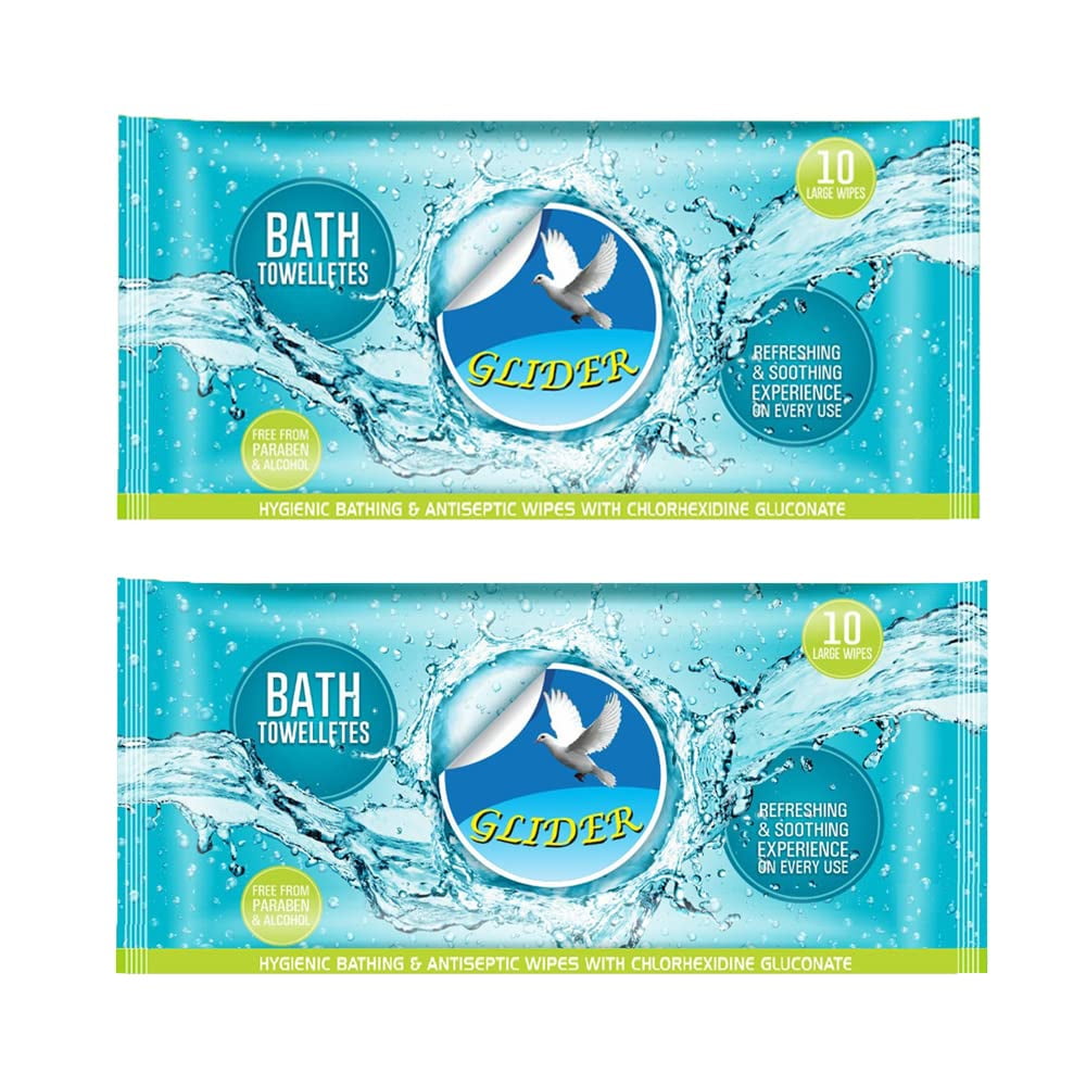 Glider Body Cleansing Wet Bed Bath Wipes for Adults Large, Rinse Free Body Cleansing Wipes