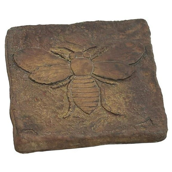 Athens Stonecasting Beige/Brown Concrete 2 in. H Bee Stepping Stone