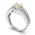 thumbnail image 2 of Halo Engagement Ring for Women - 1.83ct Natural Morganite in 14K White Gold Promise Ring, 2 of 8