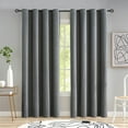 thumbnail image 1 of Goory Blackout Grommet Curtain Bedroom Living Room Darkening Window Drapes Thermal Insulated Modern Solid Print Curtain 1 Panel Dark Gray 52 x 102 inch, 1 of 5