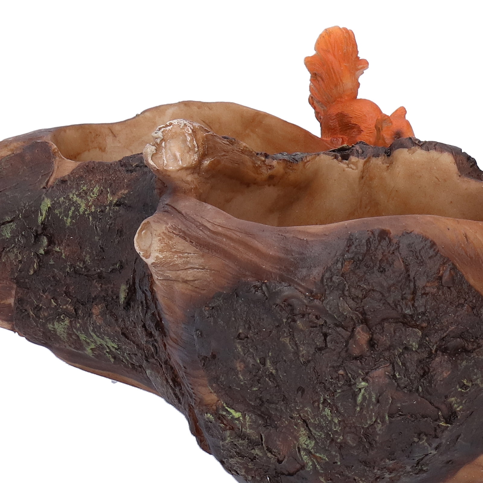 Xirurus Innovative Waterproof Resin Plant Pot Quirky Squirrels Chasing Tree Stump Design Succulent Flower Bonsai Planter Quirky Decorative Gardening Container 10.23x6.30x5.12 Inches