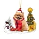 thumbnail image 1 of Ruifaya Adorno de árbol de Navidad de madera con forma de perro con gorro de Papá Noel y muñecos de nieve, 1 of 7