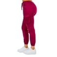 thumbnail image 2 of G-Style USA Women's Drawstring Waist Cargo Jogger Pants RJJ3645 Plum Small, 2 of 4