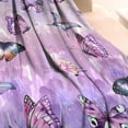 thumbnail image 3 of Purple Butterfly Pattern Blanket,Comfortable Soft Lamb Wool Throw Blanket,All Season,Warm Lightweight Blankets for Sofa Bed Couch Living Room Chair,40"x50", 3 of 4
