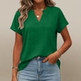 thumbnail image 3 of Dwellite T-Shirts Short Sleeve V Neck Tees Tops for Women Fashion Lightweight Soft Casual Summer Clothes 2026 Green M, 3 of 6