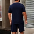 thumbnail image 4 of Men's 2 Piece Outfits Oversized Solid Color Short Sleeve Crew Neck T Shirt & Shorts Set Summer Casual Tracksuit, 4 of 5