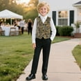 thumbnail image 3 of Garronmavis Camo Forests Boys Vest Size 7-8 Warm Formal Dress Waistcoat Casual Coat Vest with Pockets Versatile Sleevless Fall Winter Warm Outerwear with Pockets for Daily Life, 3 of 7