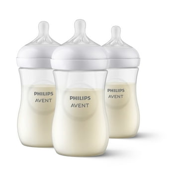 Philips Avent Natural Baby Bottle with Natural Response Nipple, Clear, 1m , 9oz, Clear, 3pk, SCY903/93