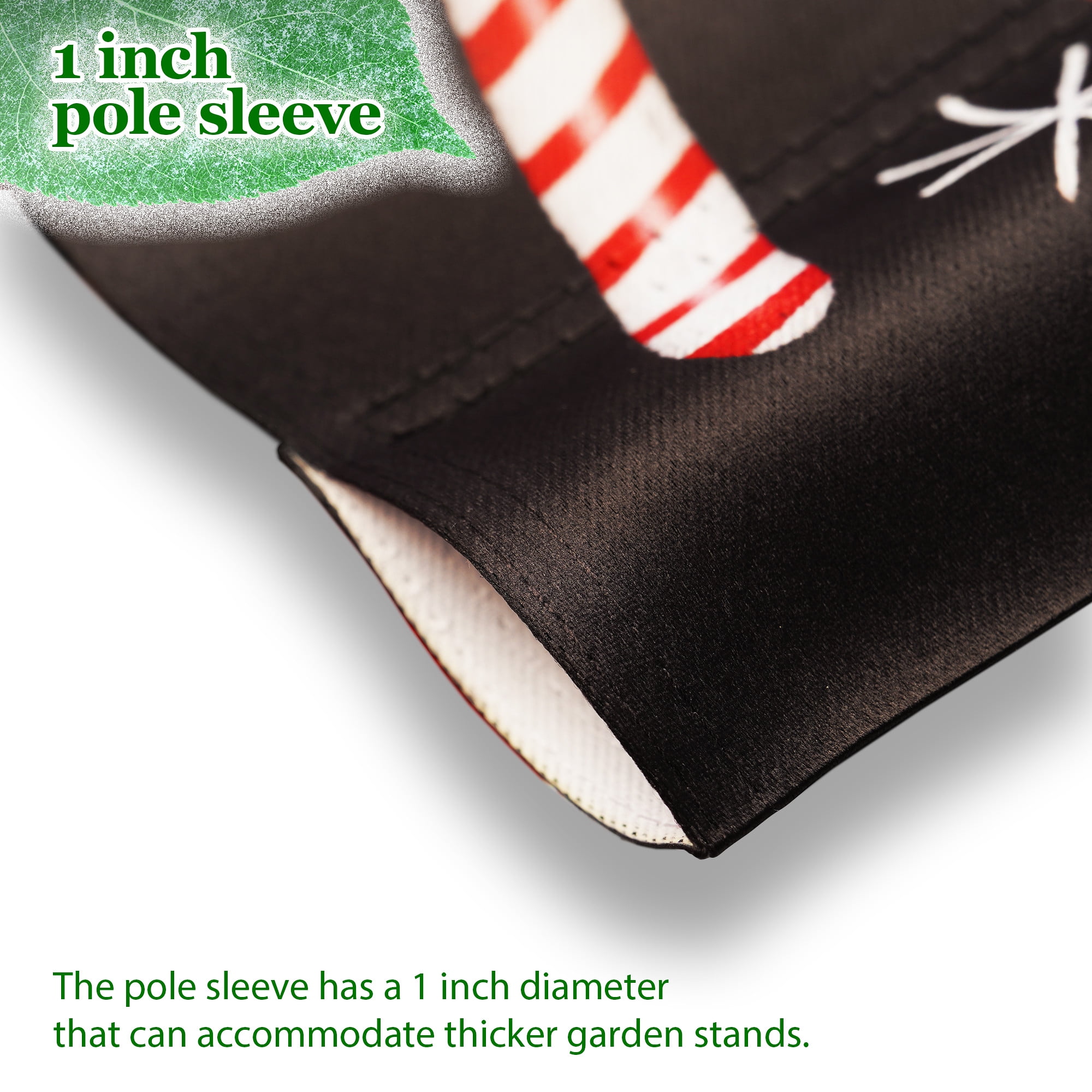 G128 2sets: 36"x16" Garden Yard Flag Stand & 12"x18" Double-Sided Joyful Santa Christmas Garden Flag