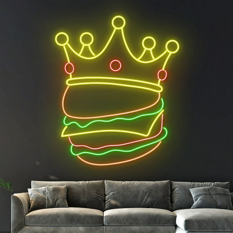 バーガーキング BURGER KING LEDロゴライト Handmadetneonsign Burger King Neon Sign, Burger King Crown Neon