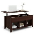 thumbnail image 1 of Topbuy Table Basse Relevable, Table à Manger Moderne avec Compartiment Caché et 3 Cubes Ouverts, Marron, 1 of 10