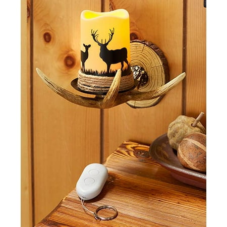 - Remote Control Antler Wall Sconce Deer
