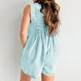 thumbnail image 2 of Women Denim Romper Polyester Cotton Sleeveless Tie Front Casual Outfit, 2 of 5