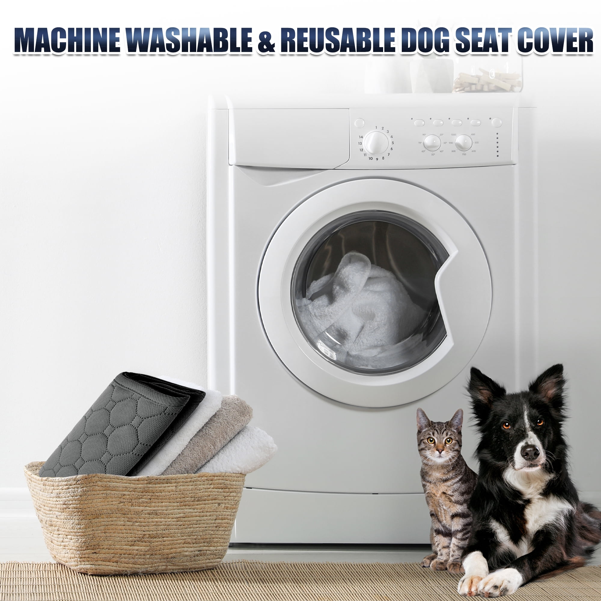 Unique Bargains Reuse and Nonslip Dog Seat Cover for Dogs Gray 39.37"x27.56"