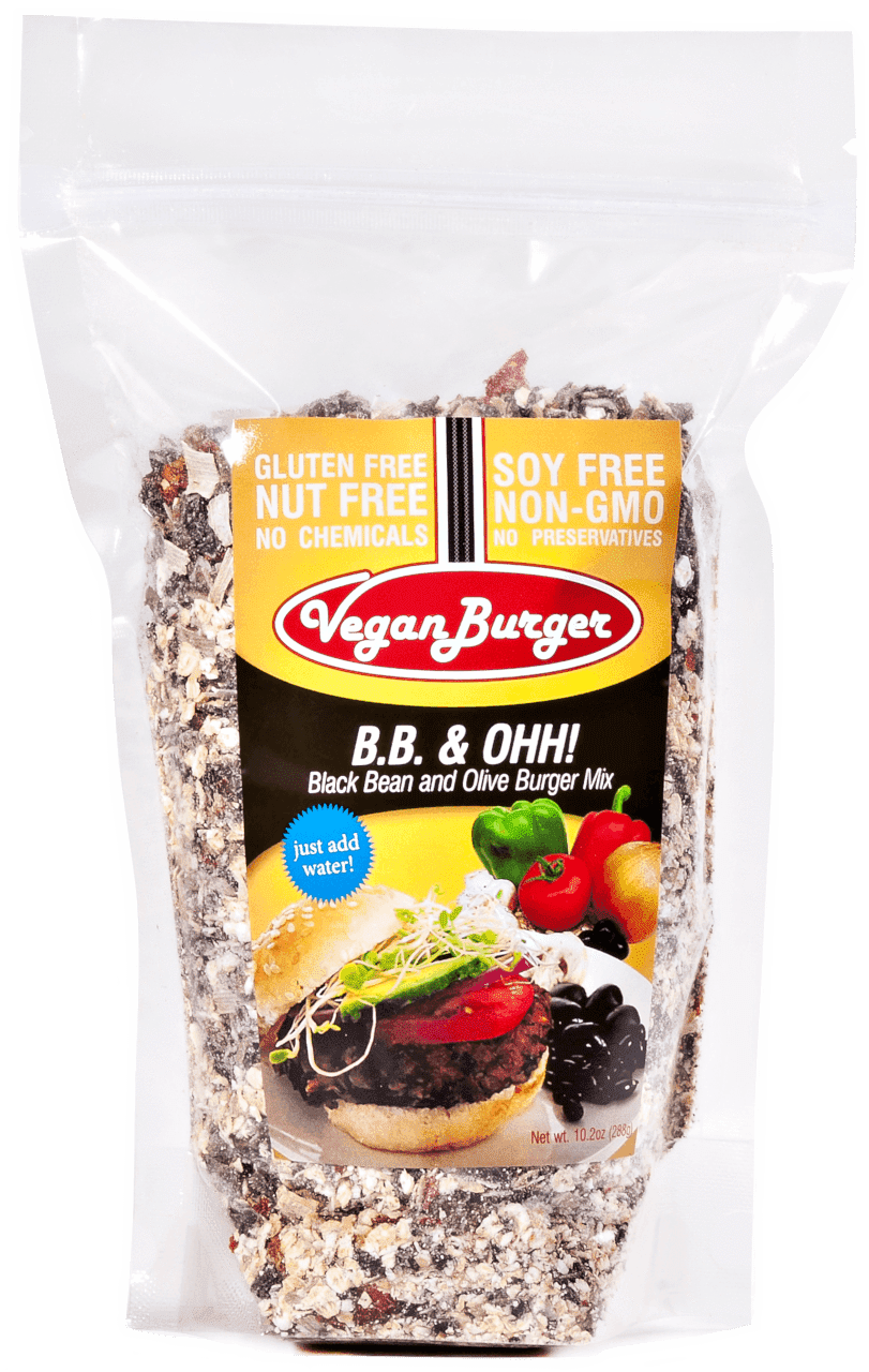 Vegan Burger (9 Servings): B.B.& Ohh! Black Bean and Olive Mix