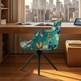 thumbnail image 2 of Xoenoiee Boho Mandala Butterfly Pattern Velvet Curved Back Dining Room Chair Cover with Arms Stretch Swivel Bar Stool Chair Slipcover, Removable Vanity Kitchen Office Desk Armchair Protector Covers, 2 of 7
