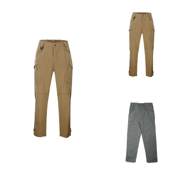 Men's Stretch Slim Fit Tactical Cargo Pants, Water Resistant Lightweight Hiking & Work Trousers with Multi Pockets, Elastic Waistband, Breathable Outdoor Wear for Travel, Everyday Use