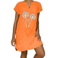 thumbnail image 2 of Ovzne Robes d'Été pour Femmes Robe de Plage Mode Féminine Ample Loisirs Col en V Manches Courtes Robes d'Été Grande Taille Robe Manches Courtes Liquidation, 2 of 6
