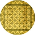 thumbnail image 1 of Ahgly Company Machine Washable Indoor Round Persian Yellow Traditional Area Rugs, 5' Round, 1 of 4