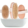 thumbnail image 5 of Natural Boar Bristles Dry Body Brush Wooden Oval Shower Bath Brushes Exfoliating, 5 of 8