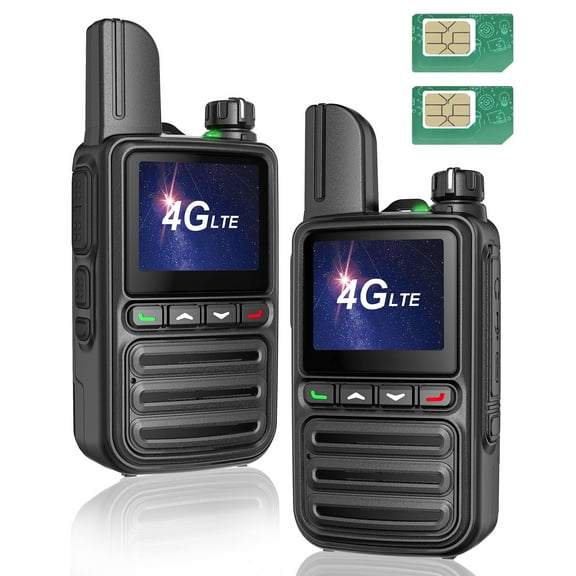 Kayotom Global Unlimited Range 4G LTE Walkie Talkies with SIM, Long Distance Two-Way Radios, Nationwide PTT, 2-Pack