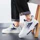 thumbnail image 3 of Zapatillas de skate modernas con estampado del alfabeto para hombre, parte superior de cuero sintético, resistentes al desgaste, antideslizantes, con cordones, para exteriores, estilo urbano., 3 of 5