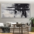 thumbnail image 4 of Abstract black and white canvas original black and white art modern oil painting texture handmade art for independent room decor,(91*183cm)36*72 Inches,Unstretched,Frameless, 4 of 4