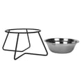 thumbnail image 2 of Stainless Steel Cat Food Bowl, Reduce Neck Burden Easy To  Rust Protection Raised Pet Bowl With Metal Stand For Small Dogs For Water, 2 of 8