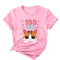 thumbnail image 5 of Camisetas de Cuello de Tripulación de Manga Corta para Mujeres Carta Impresa Camiseta 95% Poliéster 5% Spandex, Manga Corta Cuello Redondo Top Casual para Diario, 5 of 5