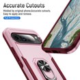 thumbnail image 4 of for Google Pixel 9 Pro XL Case, Slim Fit Military Grade Drop Tested Dual Layer Shockproof Case with 360 Ring Holder Kickstand Protective Rugged Car Magnetic Non-Slip Phone Case,Pink+Rose, 4 of 10