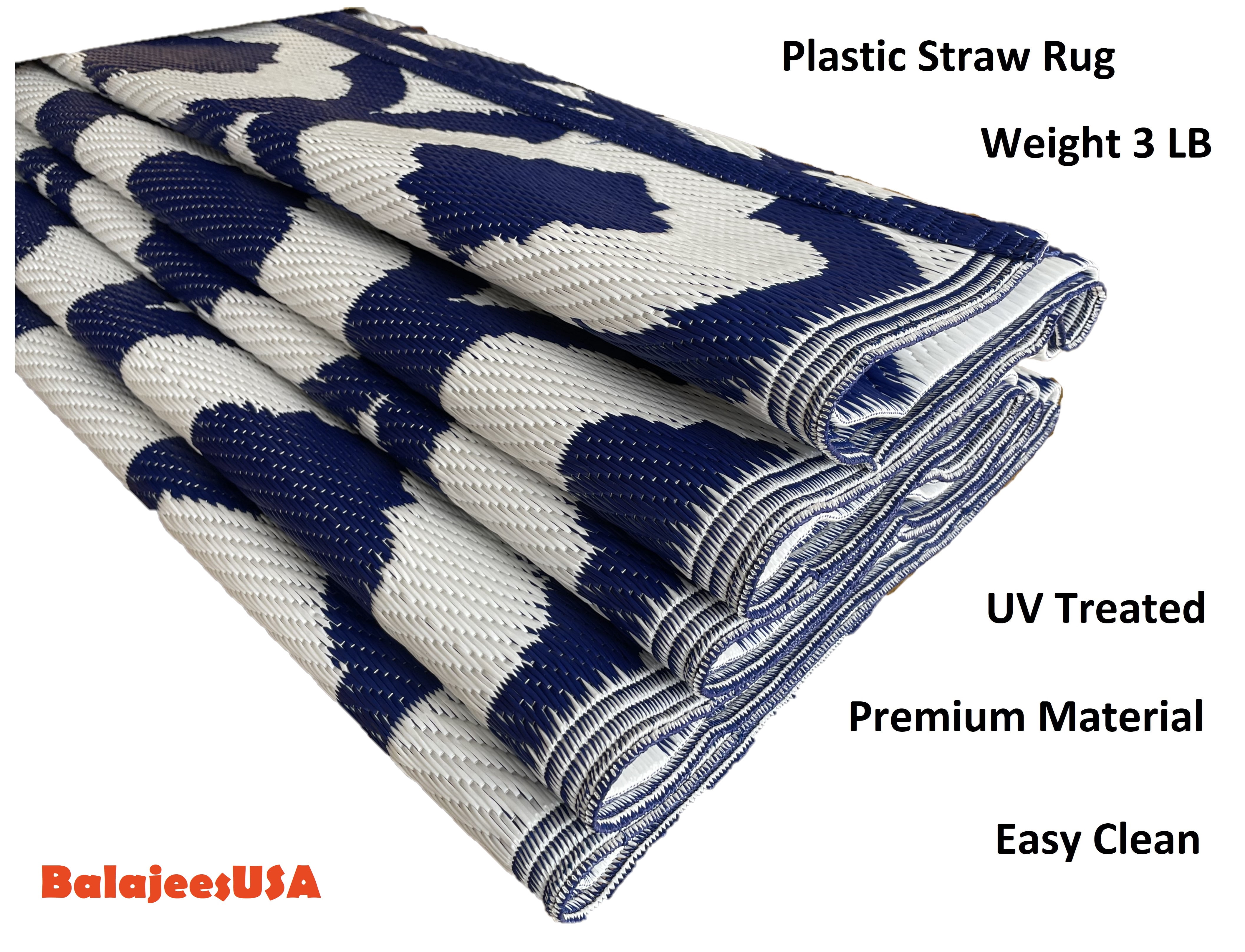 BalajeesUSA Durable Recycled Plastic Patio Outdoor Rug, 5x7 Ft