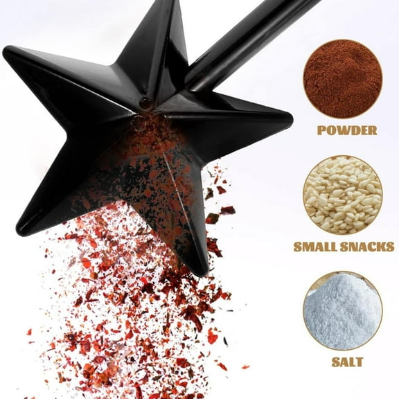 AQITTI Magic wand salt and pepper shakers,Fairy wand salt shaker,Pentagram Shape and Three Hole.Removable Kitchen Accessories for Halloween and Christmas,Salt and pepper wand shakers Black