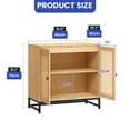 thumbnail image 6 of Wooflex Cabinet with Breathable Holes for Improved Air Circulation, Magnetic Door, Rattan, Brown Wood, 6 of 10